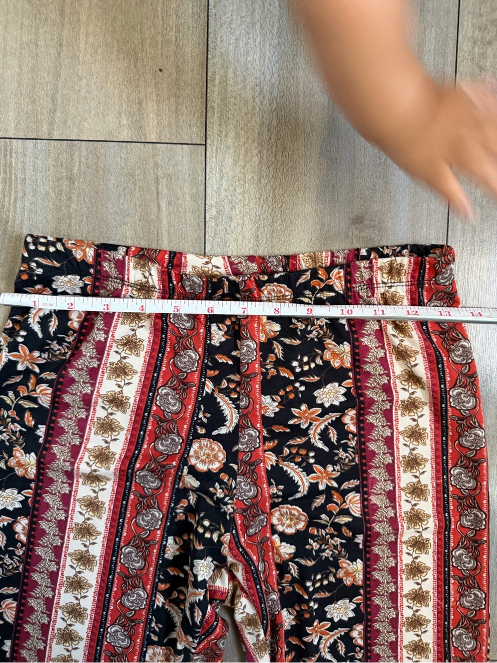 Windsor Red & Black Striped Floral Flare Pants - Picture 5 of 7
